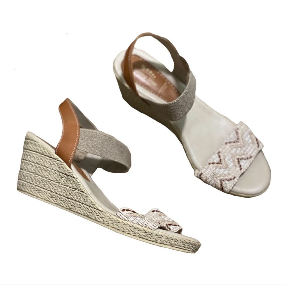 Spring Step | Made in Italy Ankle Strap Wedge Espadrille Sandals | 41 Sz 9.5-10